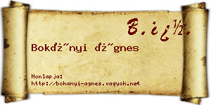 Bokányi Ágnes névjegykártya