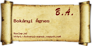 Bokányi Ágnes névjegykártya
