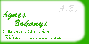 agnes bokanyi business card